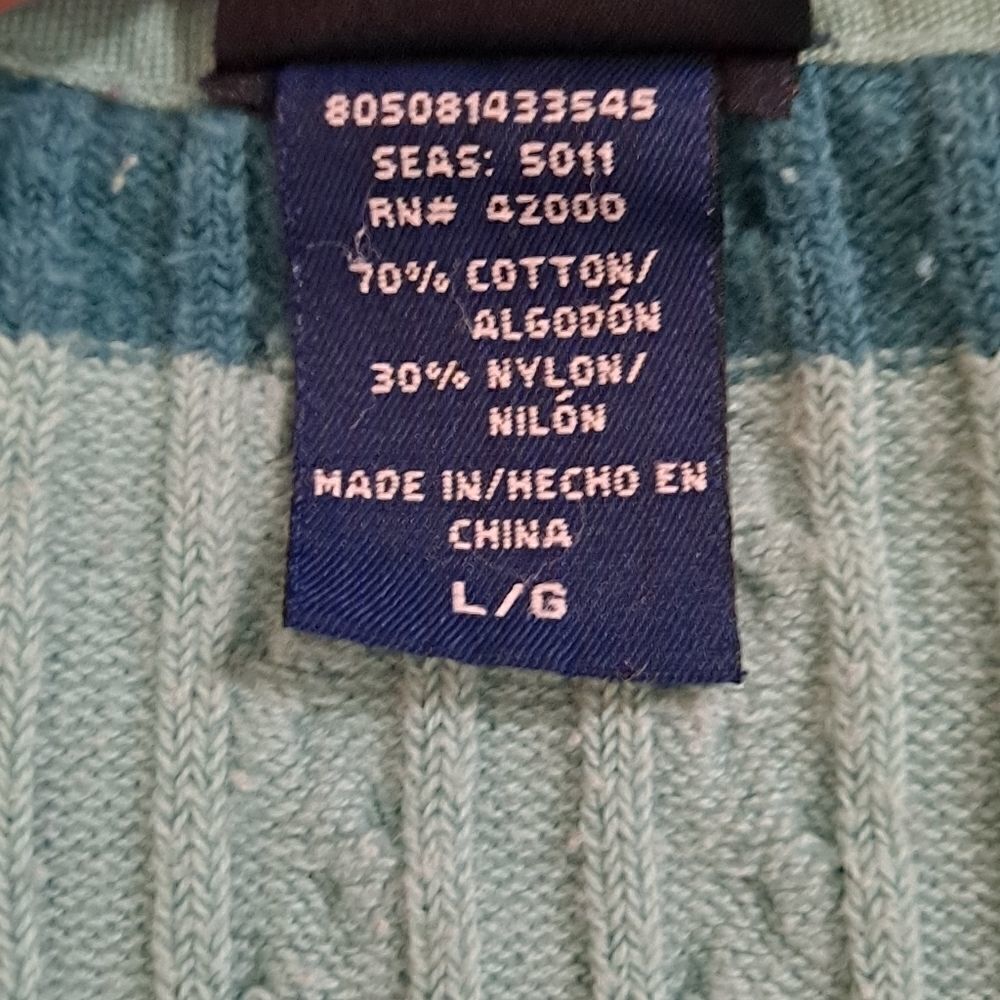 Basic Editions V-Neck Sweater Mint Large - Picture 4 of 5